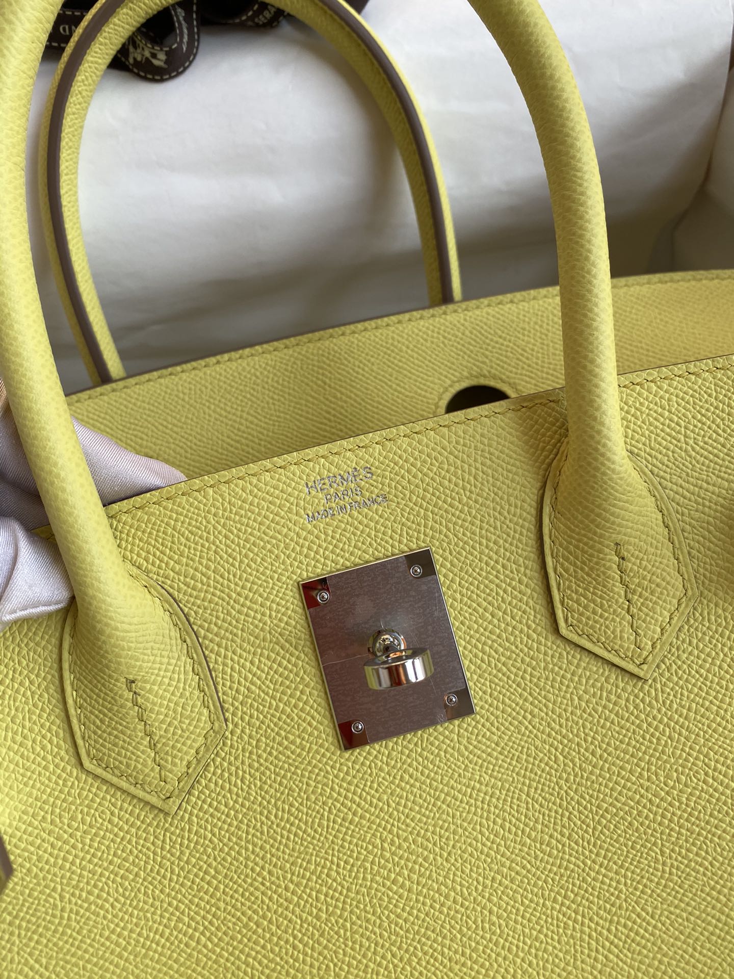 Hermes Birkin 30CM Epsom Leather Handbag Jaune Poussin